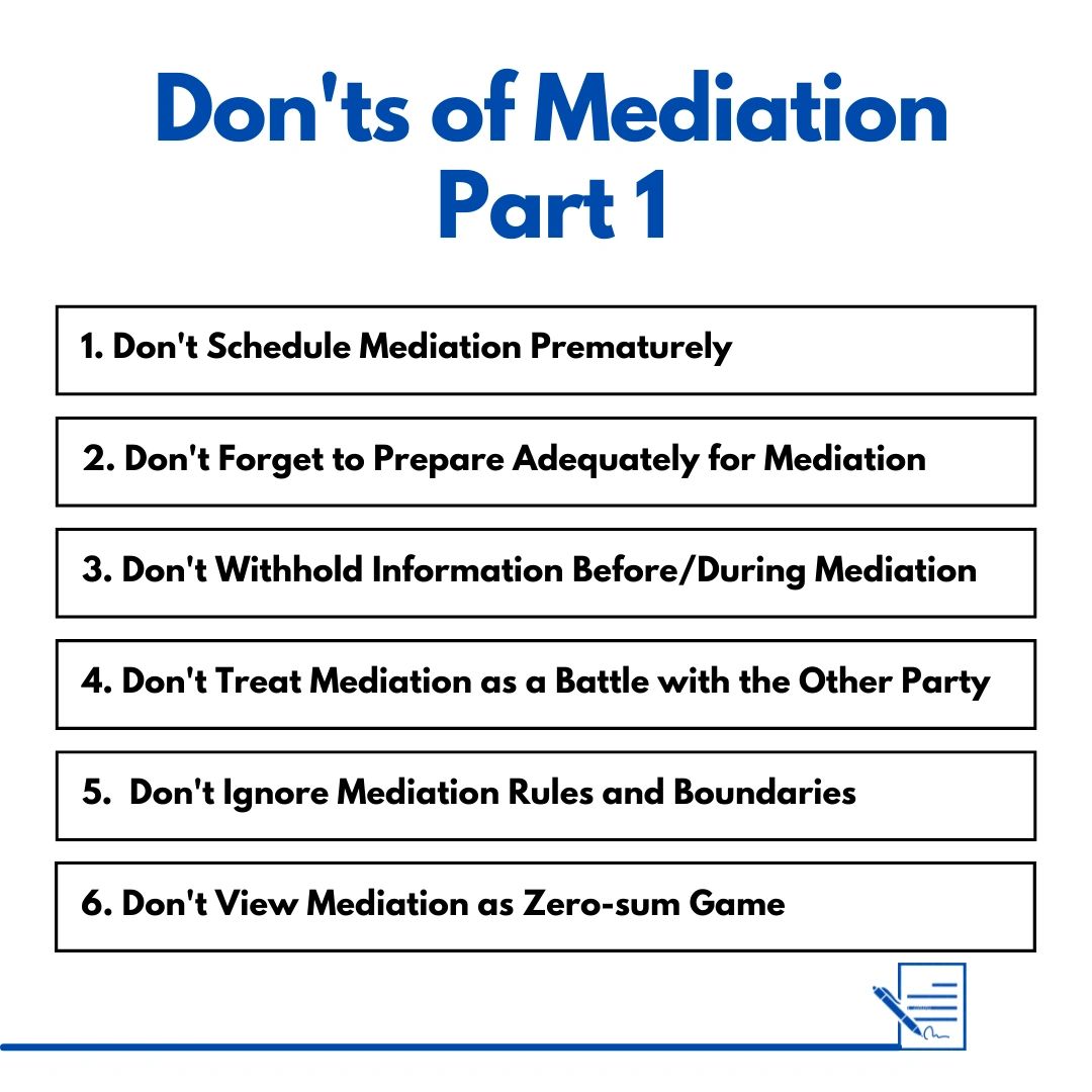 Don ts of mediation part 1 
